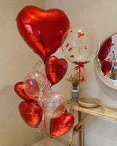 Μπαλόνια Καρδιά (Γιγας) Αγίου Βαλεντίνου & Μπαλόνι Bubble 24" με κομφετί